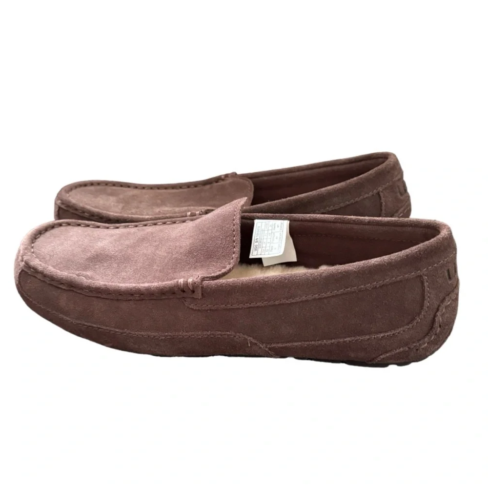 UGG Alder Men’s Shearling Suede Brown Slip On Loafers Size 10